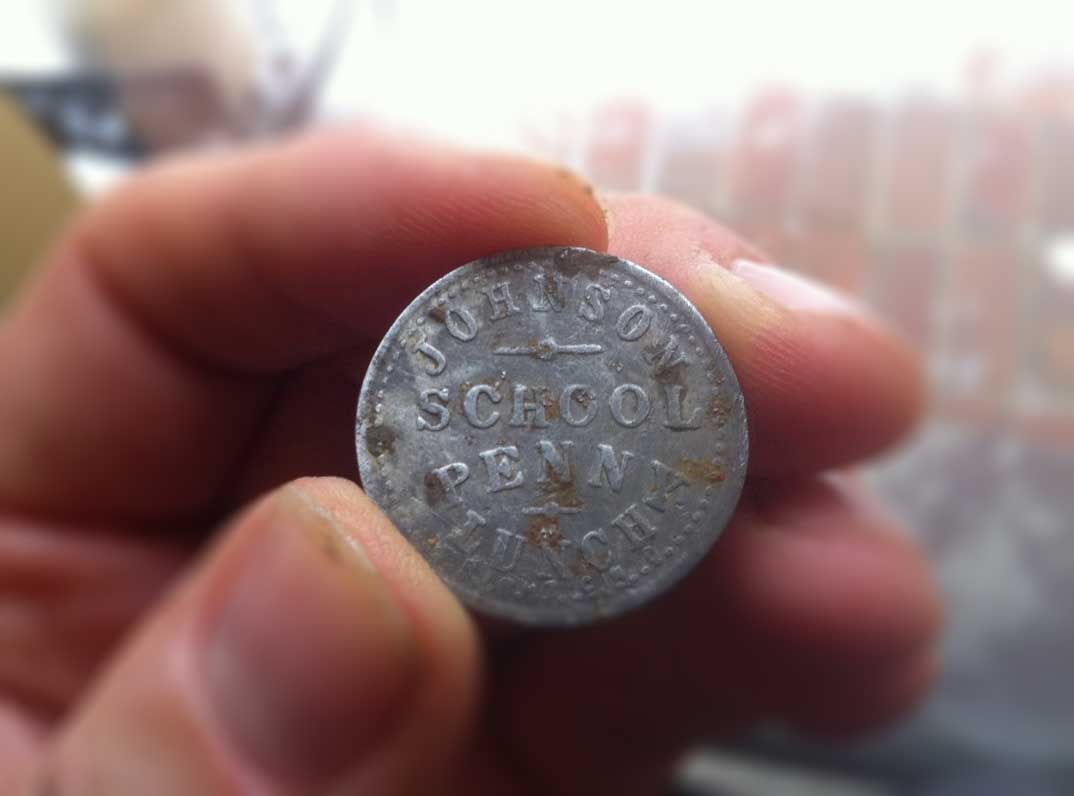 Johnson School “Penny Lunch” Token – Aluminum – Lexington Kentucky (Fayette Co. Schools)