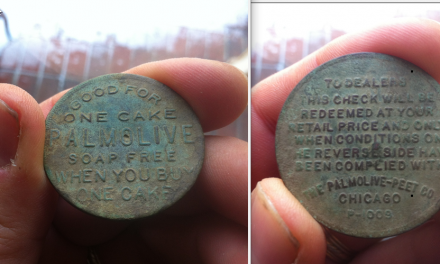 Palmolive-Peet Co Buy one Get one Free Antique Brass Token – Chicago P-009